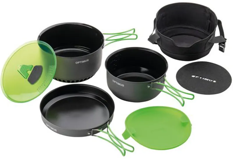 Optimus Terra Camp 4 Pot Set - 2 Pots Frypan and Colander
